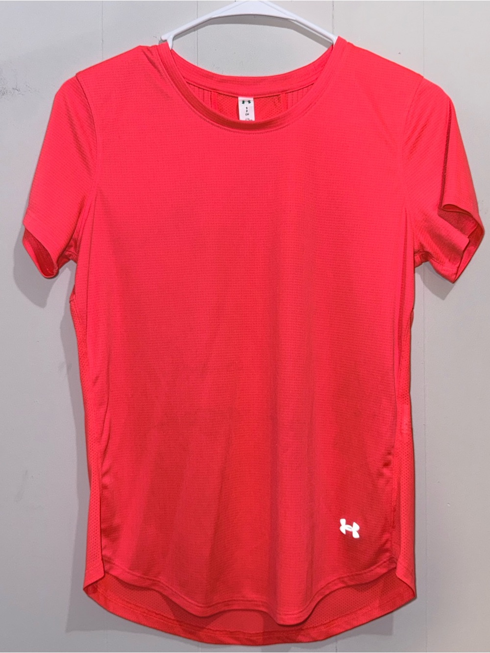 Under Armour Speed Stride 2.0 Running Top - Neon Coral Pink Small EUC